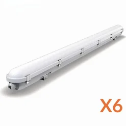 Réglette LED 120cm Étanche CCT 22/28/34/40W avec détecteur - 3000K/4000K/6500K (Pack de 6) - SILAMP