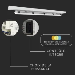Réglette LED 120cm Étanche CCT 22/28/34/40W avec détecteur - 3000K/4000K/6500K (Pack de 6) - SILAMP