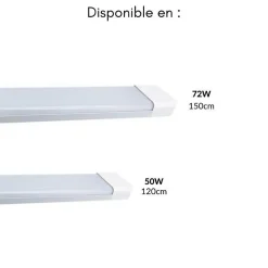 Réglette LED 150cm 72W - Blanc Froid 6000K - 8000K - SILAMP
