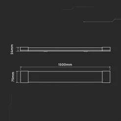 Réglette LED 150cm 38W Haut Rendement 155lm/W Garantie 5 ans - Blanc Neutre 4000K - 5500K - SILAMP