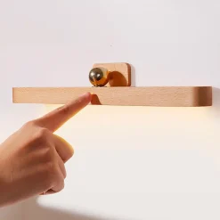 Réglette LED en Hêtre Rechargeable FISHTEC Éclairage Tactile et Nomade