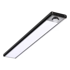 Réglette LED Rechargeable USB 40cm 2W Noire avec Détecteur de mouvement - Blanc Chaud 2300K - 3500K - SILAMP