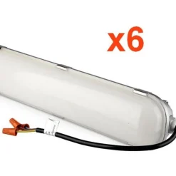 Réglette LED Étanche 120cm 60W Haut rendement 120lm/W LED Samsung (Pack de 6) - Blanc Neutre 4000K - 5500K - SILAMP