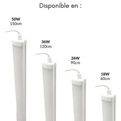 Réglette LED étanche 120cm 36W IP65 (Pack de 10) - Blanc Neutre 4000K - 5500K - SILAMP