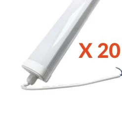 Réglette LED étanche 150cm 50W IP65 (Pack de 20) - Blanc Neutre 4000K - 5500K - SILAMP
