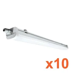 Réglette LED étanche 60cm 15W IP66 120lm/w (Pack de 10) - Blanc Chaud 2300K - 3500K - SILAMP