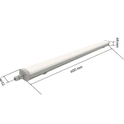 Réglette LED étanche 60cm 15W IP66 120lm/w (Pack de 10) - Blanc Neutre 4000K - 5500K - SILAMP