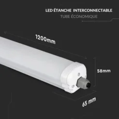 Réglette LED étanche 120cm 36W IP65 120lm/W Interconnectable (Pack de 12) - Blanc Neutre 4000K - 5500K - SILAMP