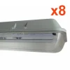 Réglette LED étanche Double pour Tubes LED T8 150cm IP65 (boitier vide) (pack de 8) - SILAMP