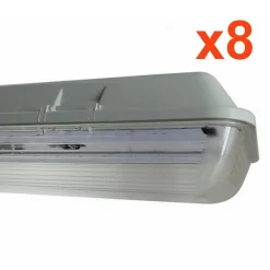 Réglette LED étanche Double pour Tubes LED T8 150cm IP65 (boitier vide) (pack de 8) - SILAMP