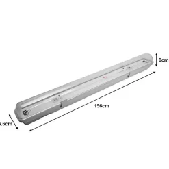 Réglette LED étanche pour 1 Tube LED T8 150cm IP65 - SILAMP