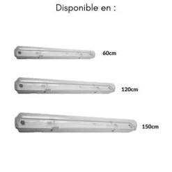 Réglette LED étanche pour Tube LED T8 120cm IP65 (boîtier vide) - SILAMP