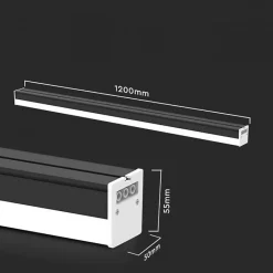 Réglette Linéaire Fine Interconnectable 120cm 40W Noir - Blanc Neutre 4000K - 5500K - SILAMP