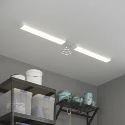 Réglette lumineuse Gallius LED intégrée blanc neutre IP65 3450lm 31W L.90xl.12xH.6cm blanc GoodHome