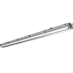 Réglette lumineuse Pagon T8 blanc neutre 2x1800lm 18W IP65 L.129,3x l.11 x H.6,4cm gris GoodHome