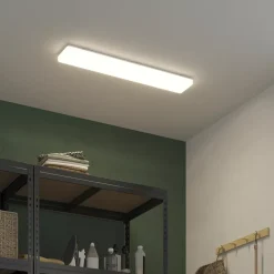 Réglette lumineuse Serrao LED intégrée blanc neutre IP44 5900lm 48W L.90xl.16xH.5cm blanc GoodHome