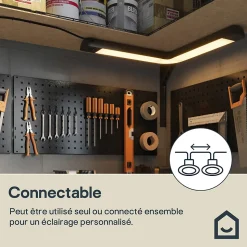 Réglette sous meuble angle Ingstad LED intégrée variation de blancs IP20 240lm 3W dimmable L.11xH.4,7xP.12cm noir GoodHome