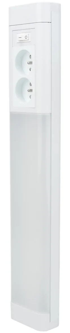 Réglette sous meuble avec prises LED intégrée blanc neutre IP20 850lm 3680W L.8xl.8,5xH.50cm Zenitech