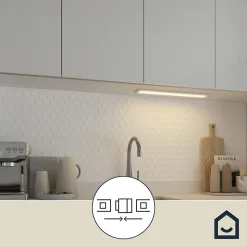 Réglette sous meuble Fidalgo LED intégrée variation de blancs IP20 590lm 7W P.9cmxH.1.1cmxL.54cmxl.9cm blanc Goodhome