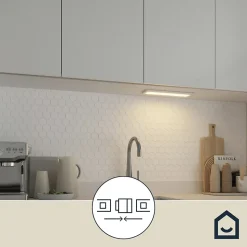 Réglette sous meuble Fidalgo LED intégrée variation de blancs IP20 410lm 4.5W L.36 x l.9 x H.1.1cm blanc Goodhome