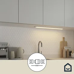 Réglette sous meuble Fidalgo LED intégrée variation de blancs IP20 700lm 10W L.72xl.9xH.1.1cm blanc Goodhome