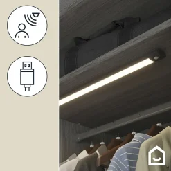 Réglette sous meuble Fiennes LED intégrée blanc neutre IP20 260lm 3.7W L.54xl.4,1xH.2cm noir GoodHome