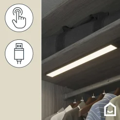 Réglette sous meuble Gamboa LED intégrée blanc neutre IP20 200lm 3.2W L.50xl.5xH.1cm noir GoodHome
