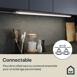 Réglette sous meuble Hartog LED intégrée blanc neutre IP20 2520lm 21W L.120xl.6,3xH.2,4cm blanc GoodHome