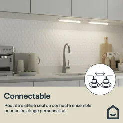 Réglette sous meuble Periera LED intégrée blanc neutre IP20 450lm 4W L.31xl.2,4cm blanc GoodHome