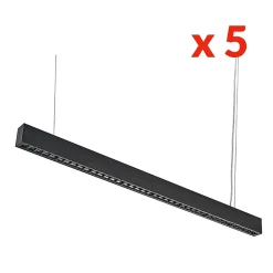 Réglette Suspendue LED 120cm 35W Noir (Lot de 5) - Blanc Neutre 4000K - 5500K - SILAMP