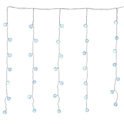 Rideau de Boules Lumineuses 35 LED Blanc Fixe