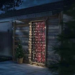 Rideau lumineux exterieur, guirlande lumineuse Noël, 208 LED blanc chaud