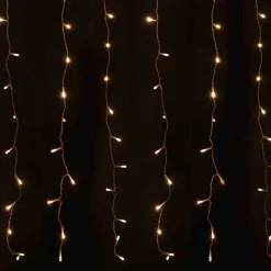Rideau lumineux exterieur, guirlande lumineuse Noël, 208 LED blanc chaud