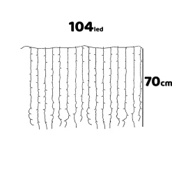 Rideau lumineux exterieur, guirlande lumineuse Noël, 104 LED blanc chaud
