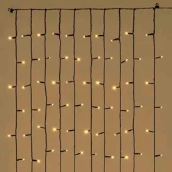 Rideau lumineux exterieur, guirlande lumineuse Noël, 104 LED blanc chaud