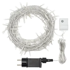 Rideau lumineux stalagtites chute de neige blanc neutre - Lotti