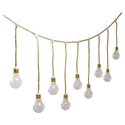 Rideaux lumineux extérieur LED Batterie 30 lumières IP44 0.25 W blanc chaud beige, or et transparent