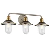 Rigby Hinkley Applique Murale à 3 Lumières Nickel Antique avec Laiton Héritage IP44