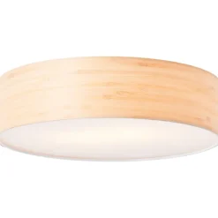 ROMM Plafonnier 2L bois clair/blanc E27 33W métal/bois ampoule non incluse