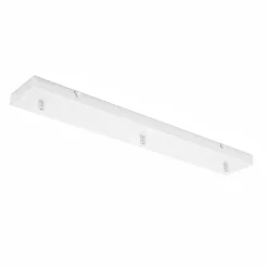 Rosace plafond rectangulaire blanc IP20 Alice pour suspension - base moderne, connexion centrale, installation facile