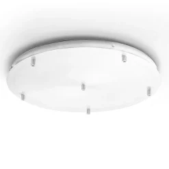 Rosace plafond ronde blanche IP20 Alice - base pour suspension moderne, 6 trous, connexion centrale, installation facile