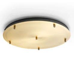 Rosace plafond ronde laiton IP20 Alice - base pour suspension moderne, 6 trous, connexion centrale, installation facile