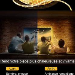 Ruban a Led Lumineux Flexible 360 Leds Tension 220 240V Duree de Vie Nominale 50000 Heures Applications Multiples Beige 10M