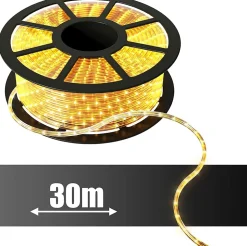 Ruban a Led Lumineux Flexible 1080 Leds Puissance 55W Tension 220 240V Duree Nominale 50000 Heures Beige 30M