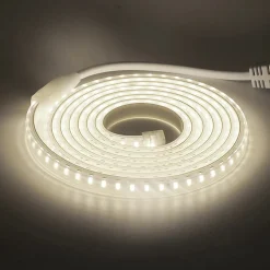 RUBAN LED CHANTIER IP67 230V 15W/M 50M Bandeau Leds sécable 2835 silicone Étanche Blanc Neutre 4000K