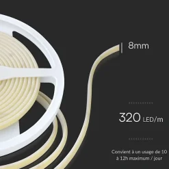 Ruban LED COB 5M 24V IP67 320LED/m Vert - SILAMP