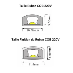 Ruban LED COB 220V AC Recoupable 20M IP65 432LED/m - Blanc Neutre 4000K - 5500K - SILAMP