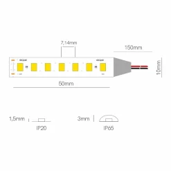 Ruban LED Fine 41 - 24 V, 14,4 W/m, IRC 90, IP20, 6 000 K - Bobine de 5 m - Beneito Faure - Ruban LED d'intérieur