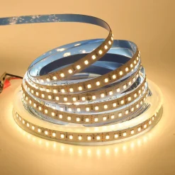 Ruban LED 5M DC24V 120LED/m, 1300lm/M 12W/m, Largeur 10mm Coupe tous les 3.5cm Blanc Chaud 3000K