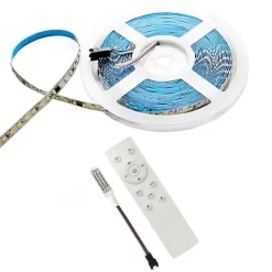 Ruban LED 10M Effet Dynamique 120LED/m 24V 10W/m + Contrôleur RF 12-24V pour Ruban LED - Blanc Froid 6000K - 8000K - SILAMP